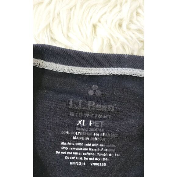 L.L. Bean Performance Black Crewneck Poly Blend MidWeight Tee Size XLP - Picture 5 of 5